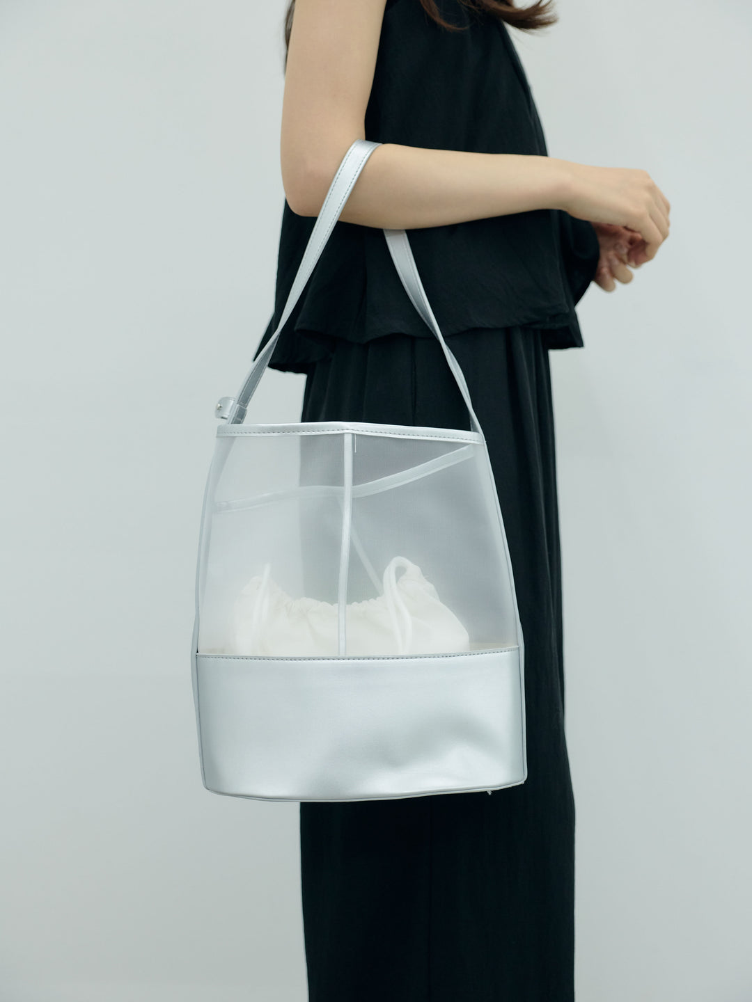 アシメデザインメッシュバケツBAG
