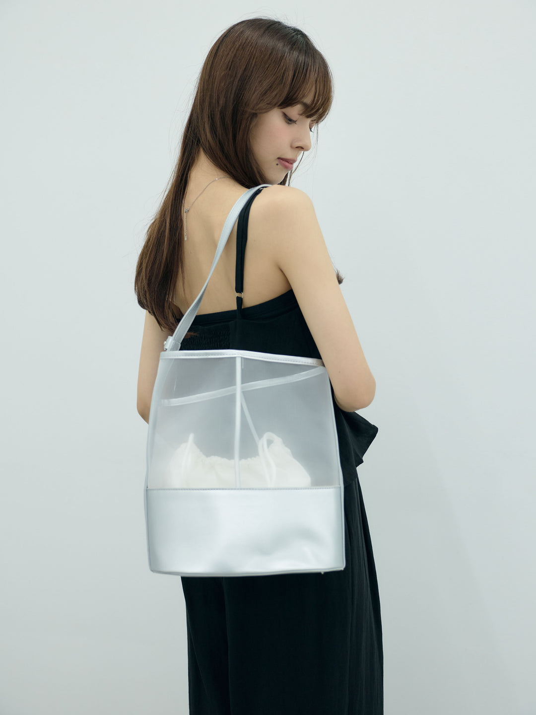 アシメデザインメッシュバケツBAG