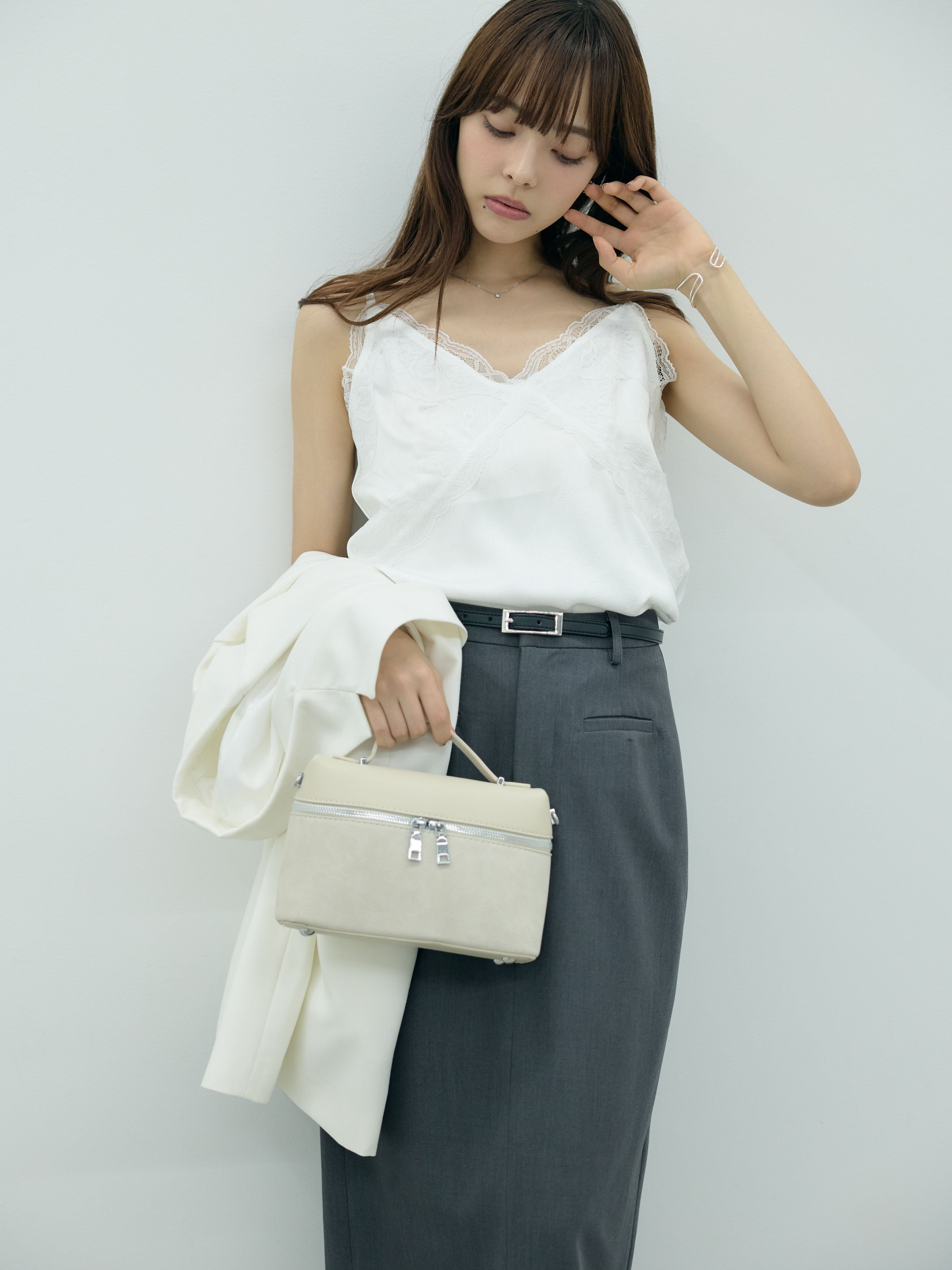 SET】レーストリムシワサテンキャミソール+【Essential】Authentic