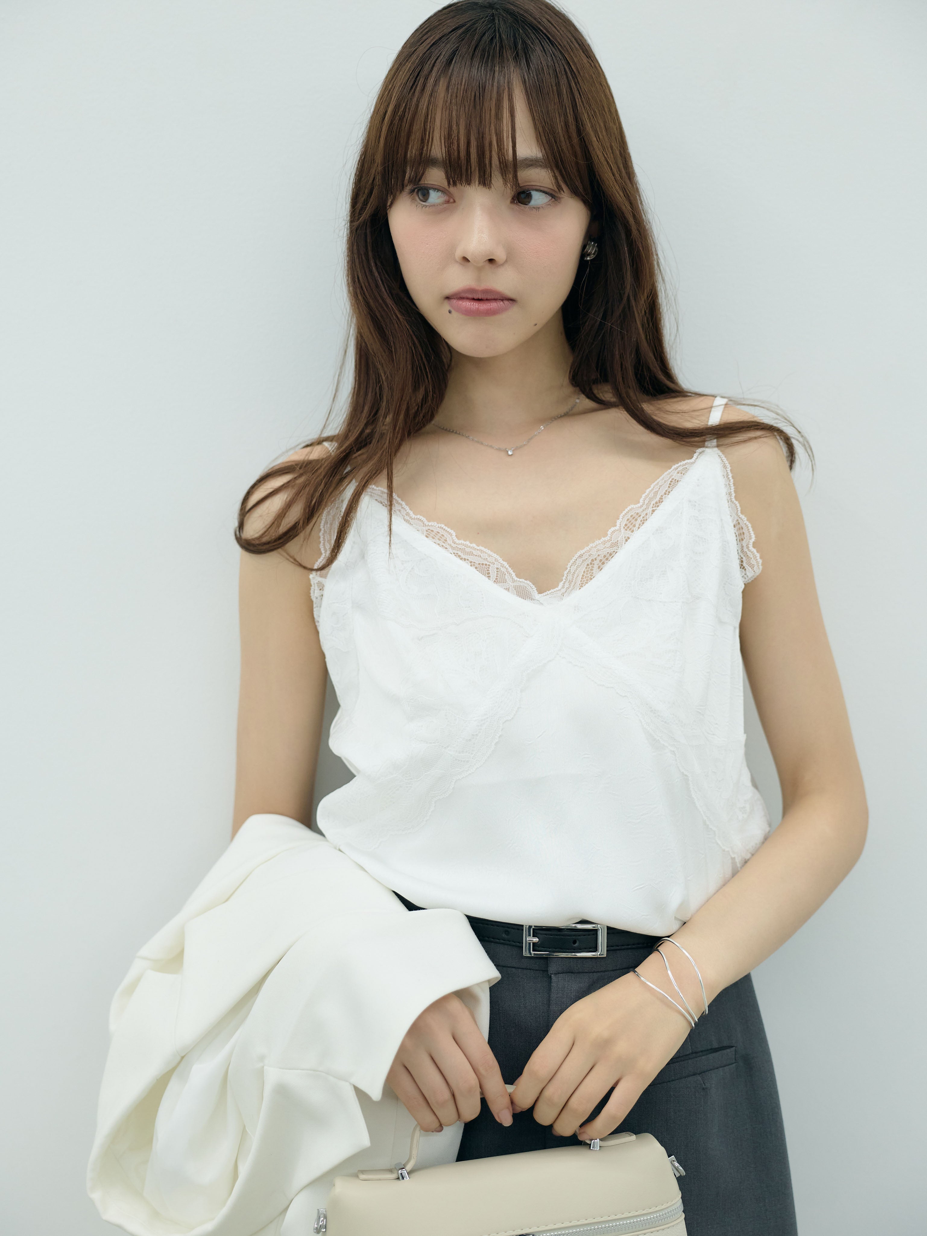 SET】レーストリムシワサテンキャミソール+【Essential】Authentic