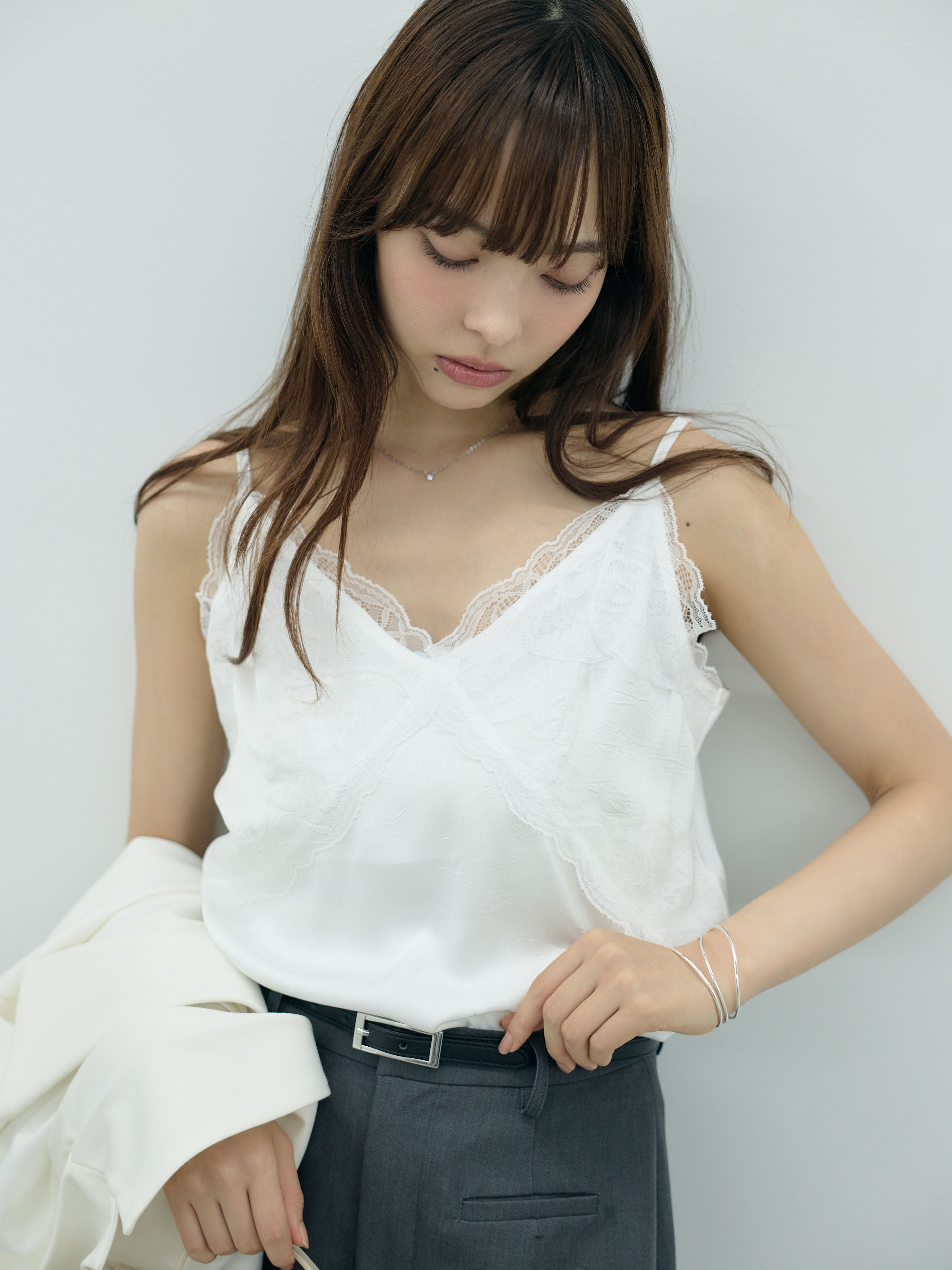 レーストリムシワサテンキャミソール – nairo
