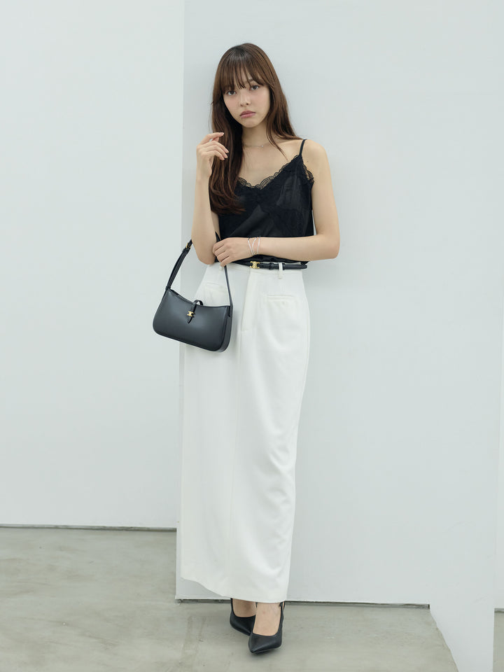 【SET】レーストリムシワサテンキャミソール+【Essential】Authentic pencil skrt(2set)