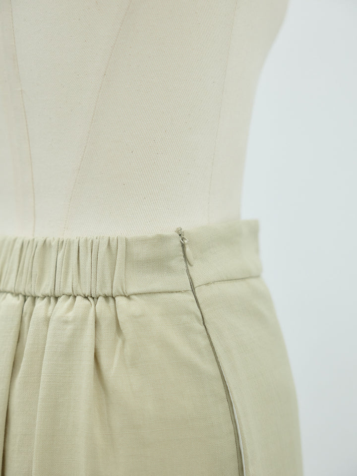 Vネックバルーンノースリトップス&ミニマルワイドパンツSET UP