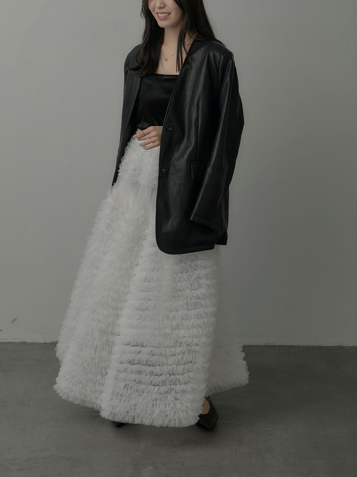 ドラマチックフリルチュールスカート