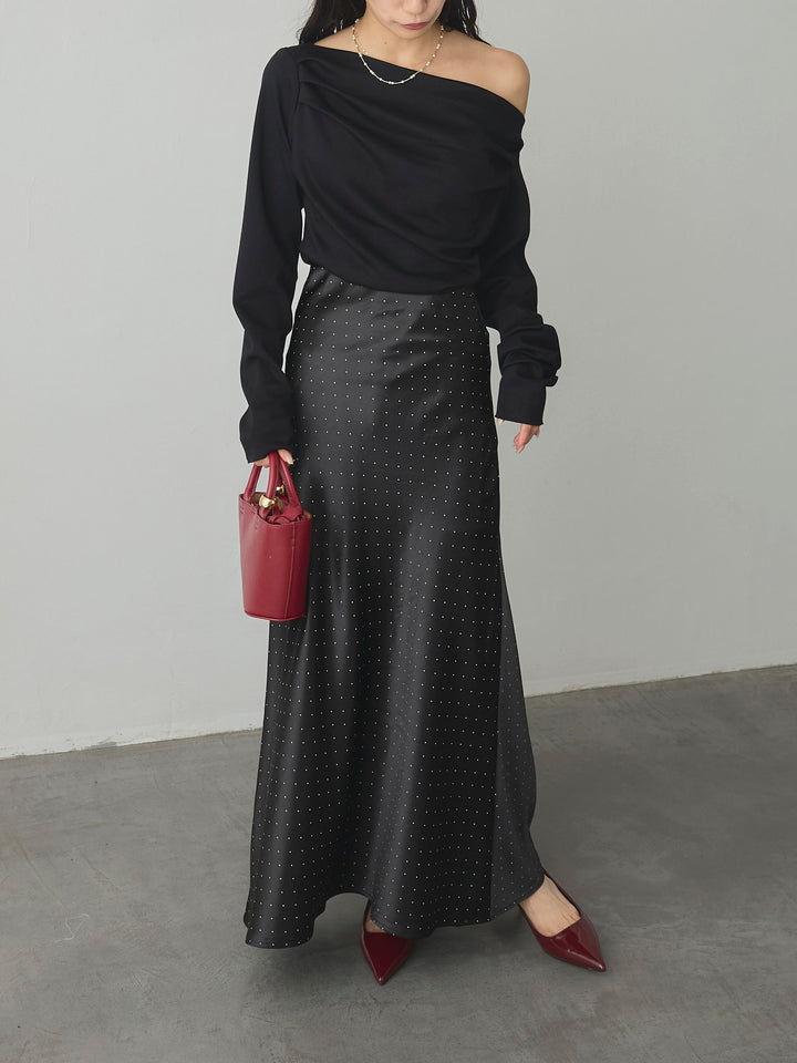 [予約]ドットサテンスカート