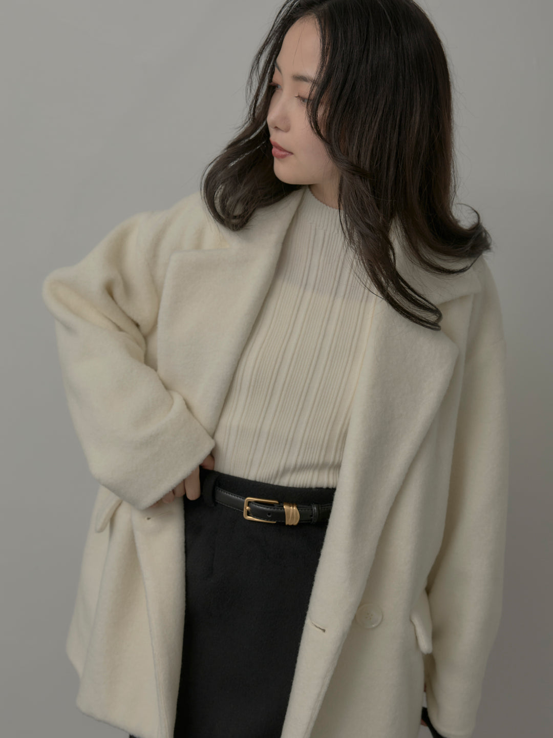 [予約]プチハイネックリブニットタンク