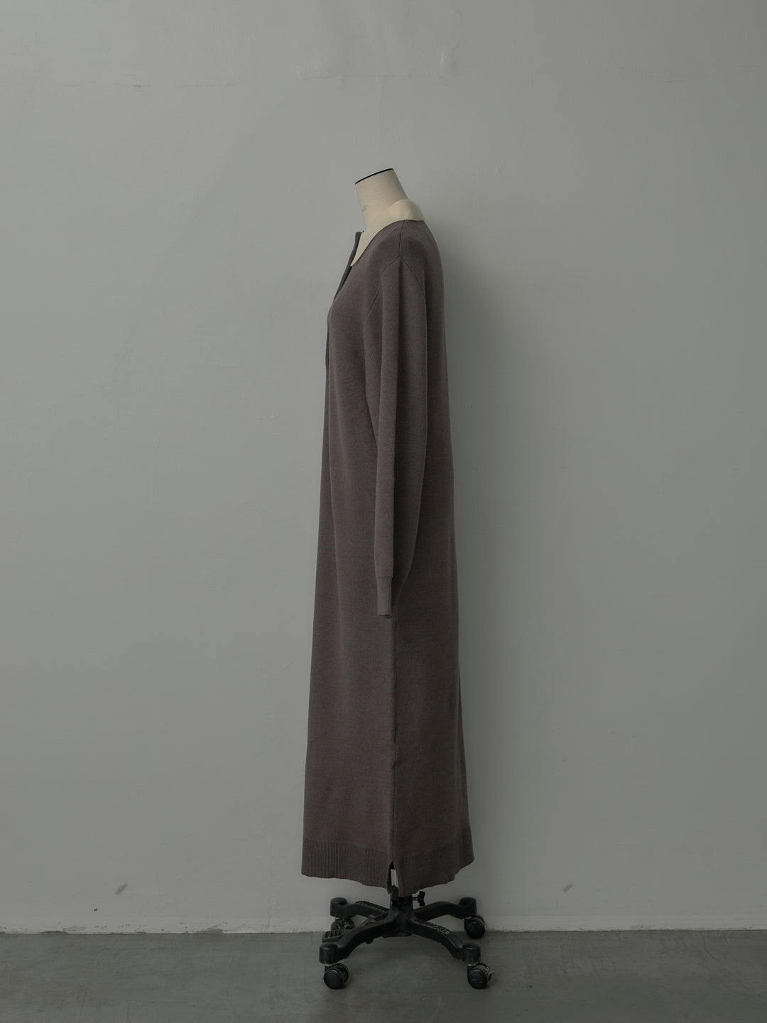 配色ポロニットワンピース