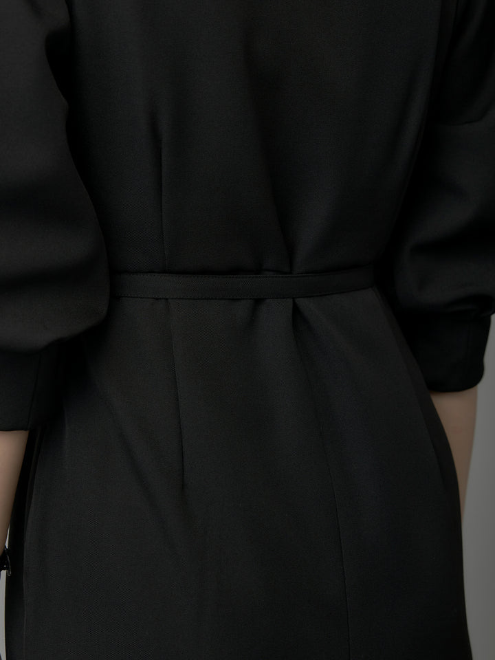 【Essential】裾レースパフスリーブワンピース