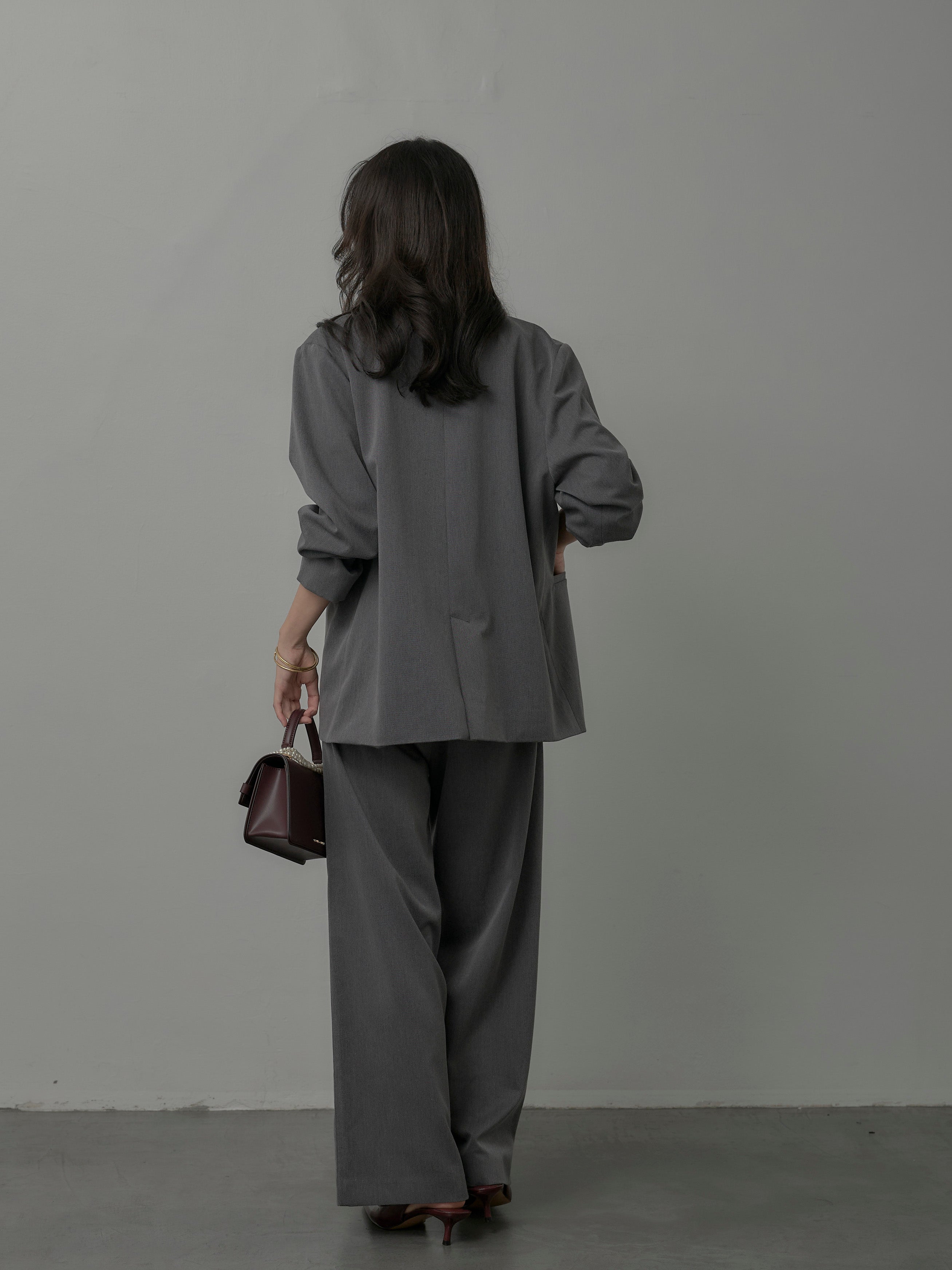 SET】【Essential】ボックスシルエットテーラードジャケット+