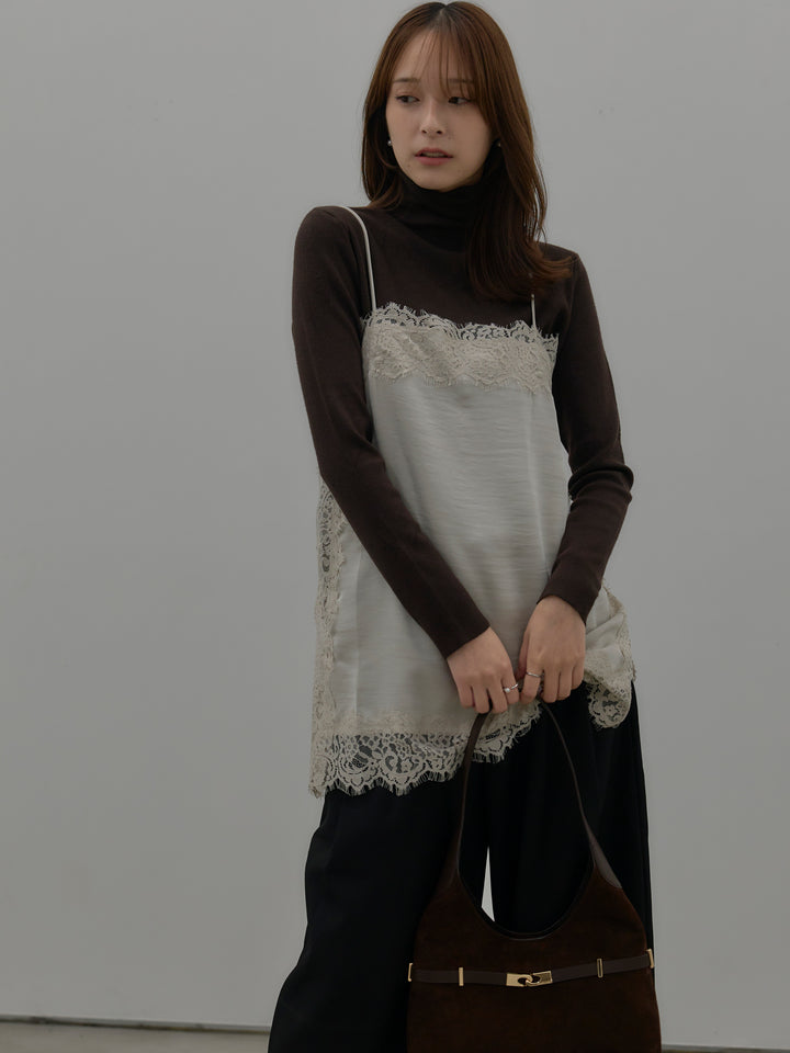 レースサテンキャミソール