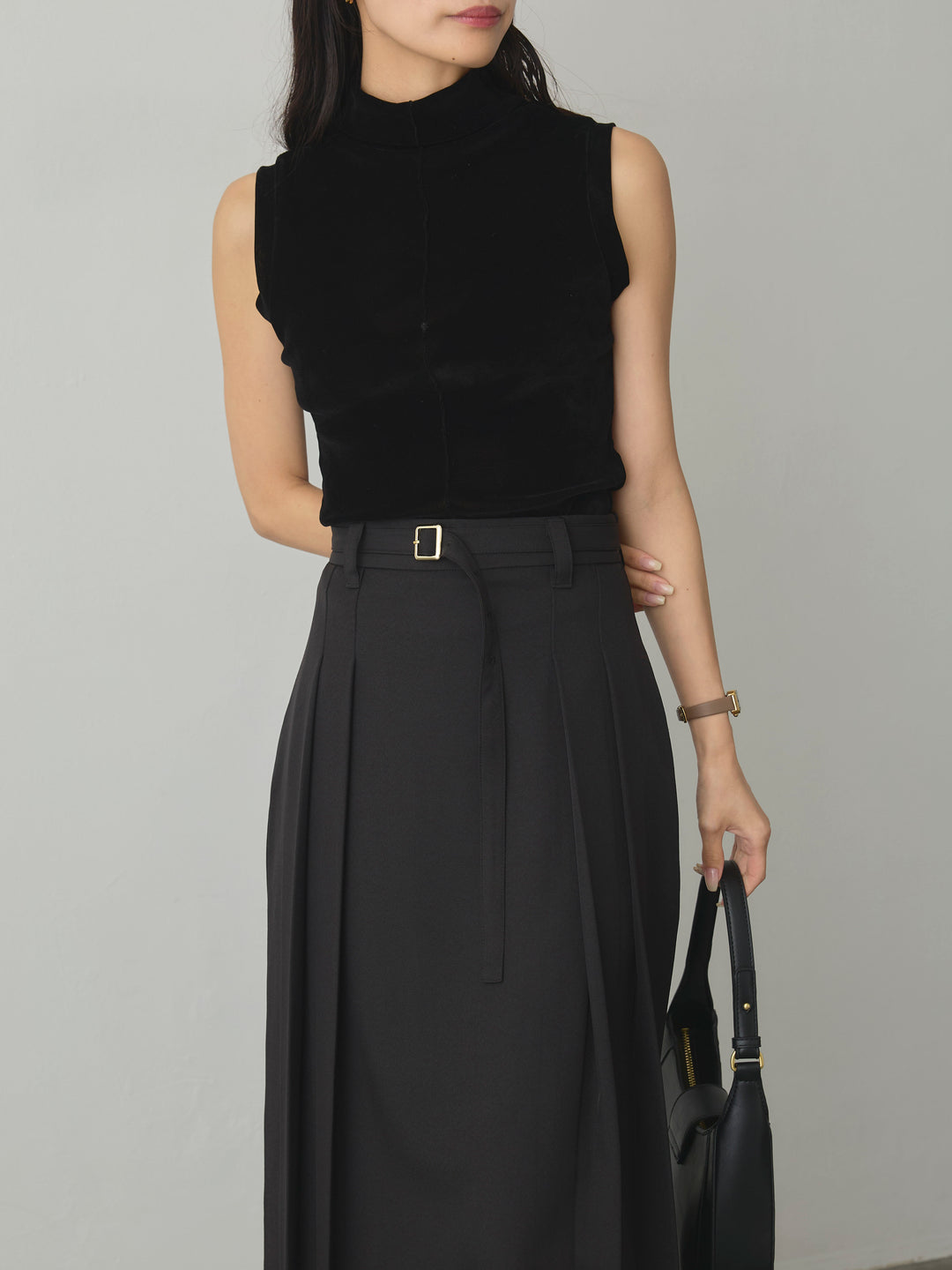 [予約]メッシュベロアノースリーブトップス