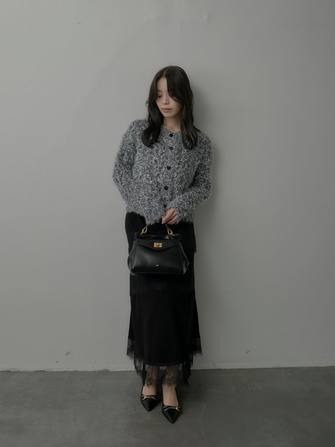 レースデザインフレアスカート