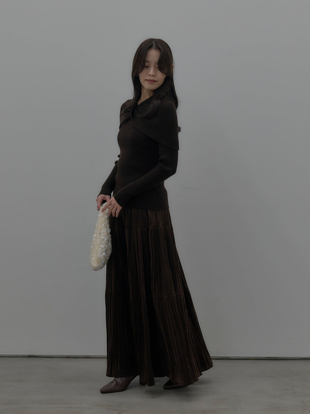 レースドッキングリブニットトップス