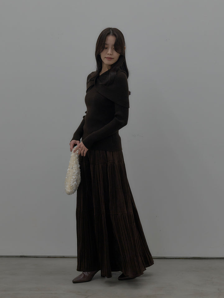 レースドッキングリブニットトップス