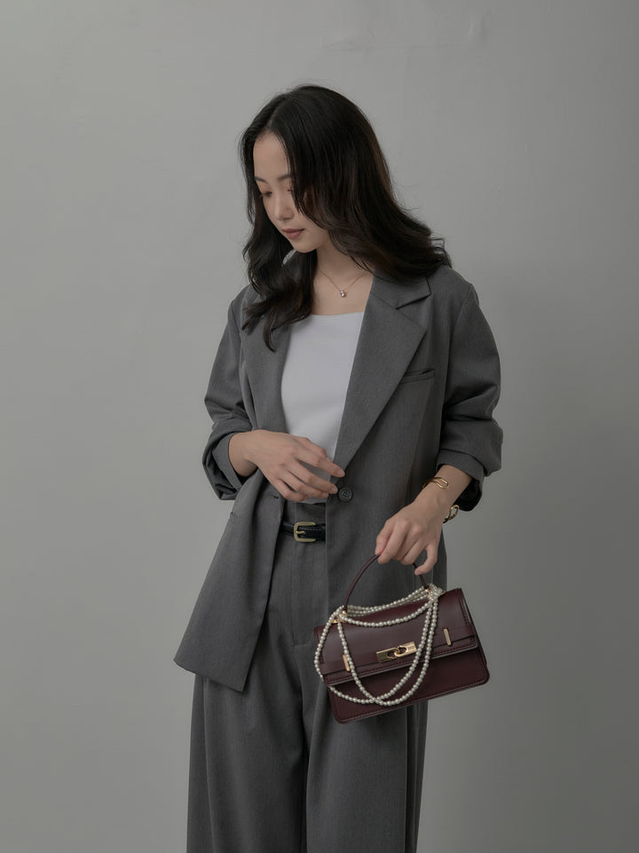 【SET】【Essential】ボックスシルエットテーラードジャケット+【Essential】３タックスラックス(2set)