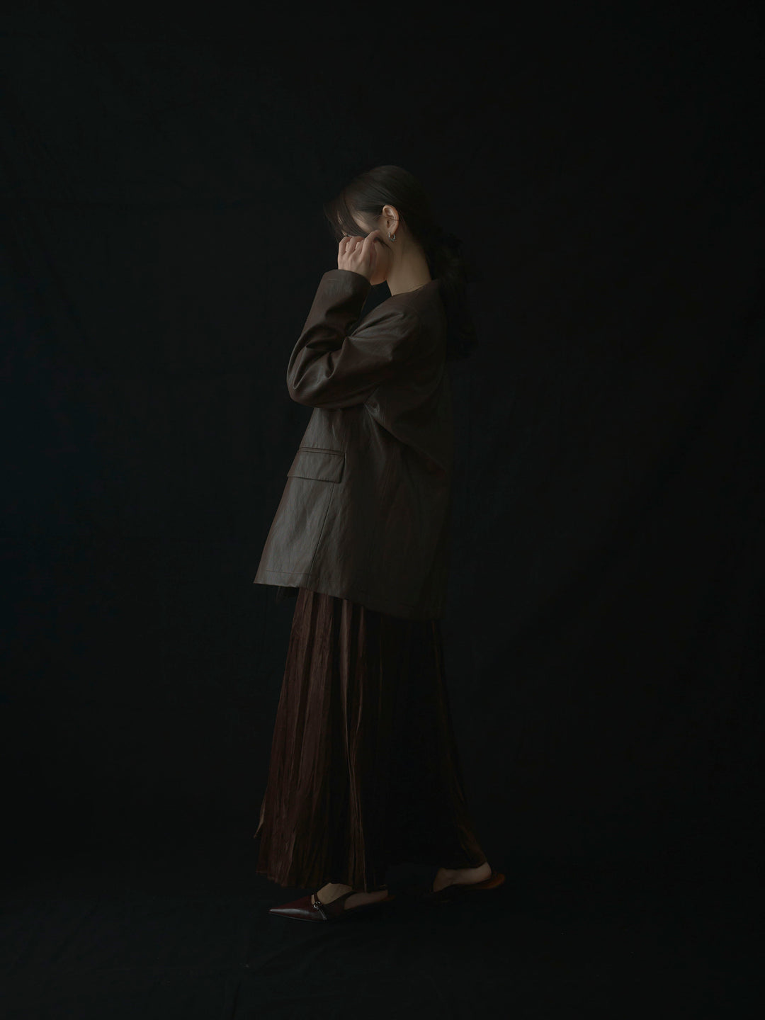 ベロアワッシャープリーツスカート