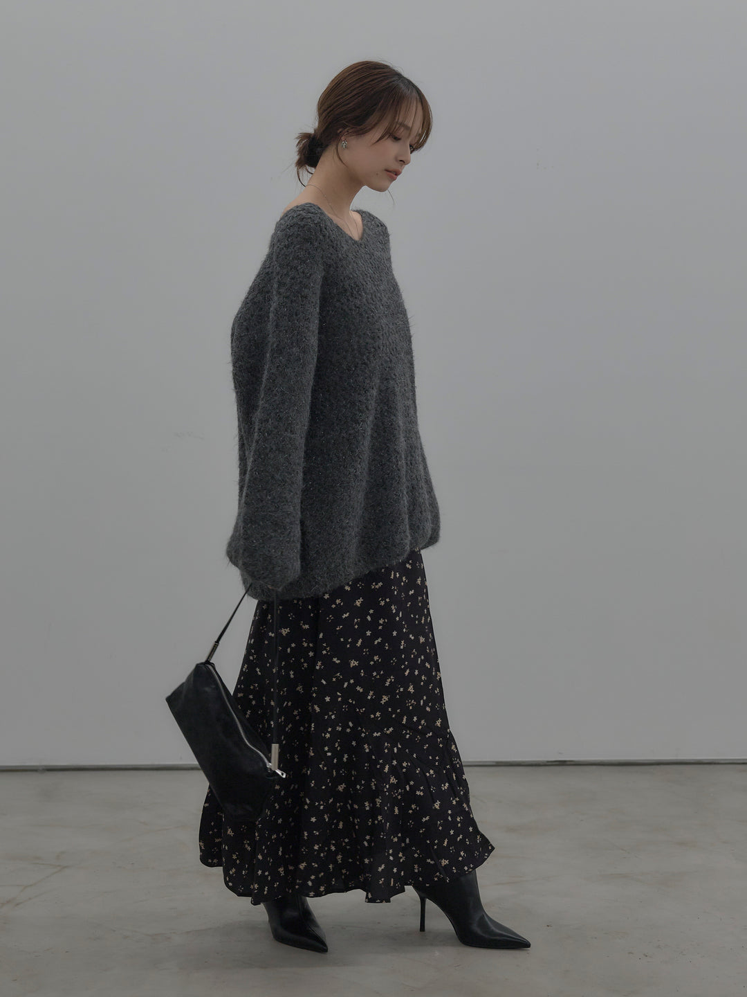 フラワーパターンマーメイドフレアスカート