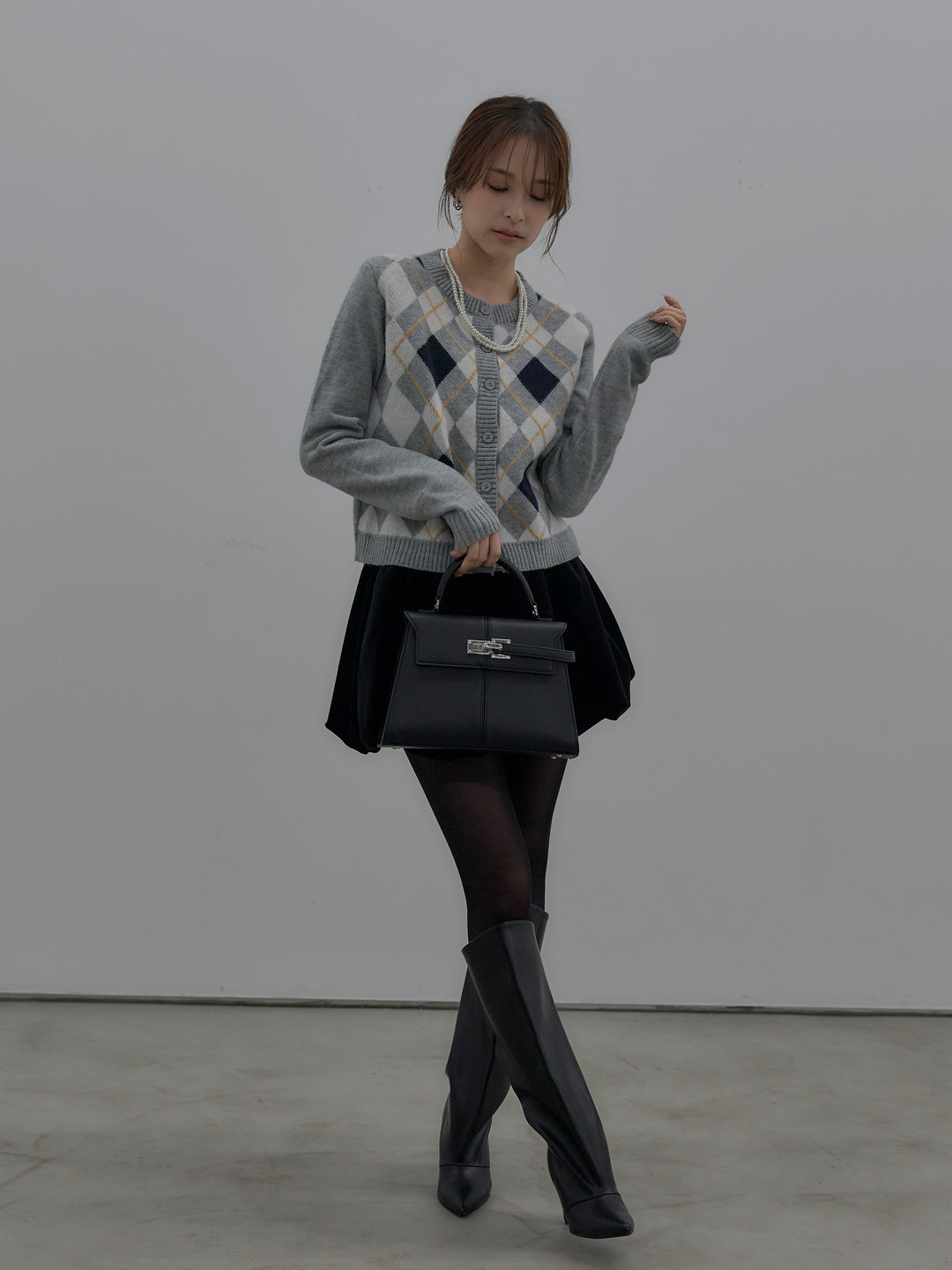 ベロアバルーンミニスカート(インパン付き)