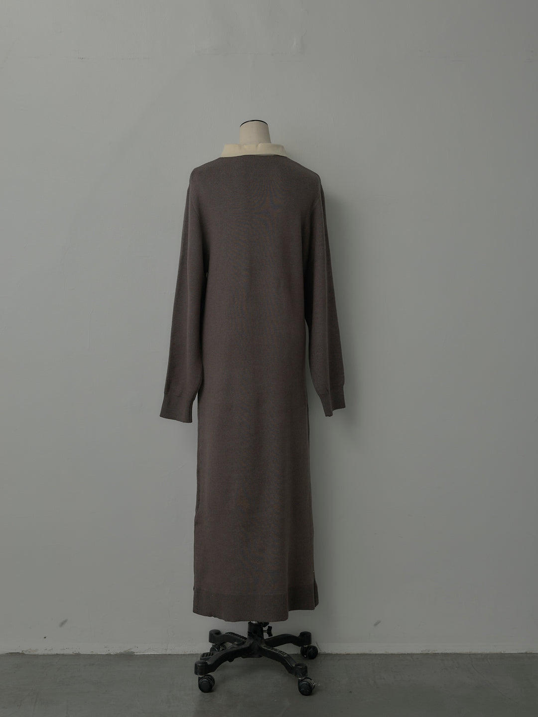 配色ポロニットワンピース