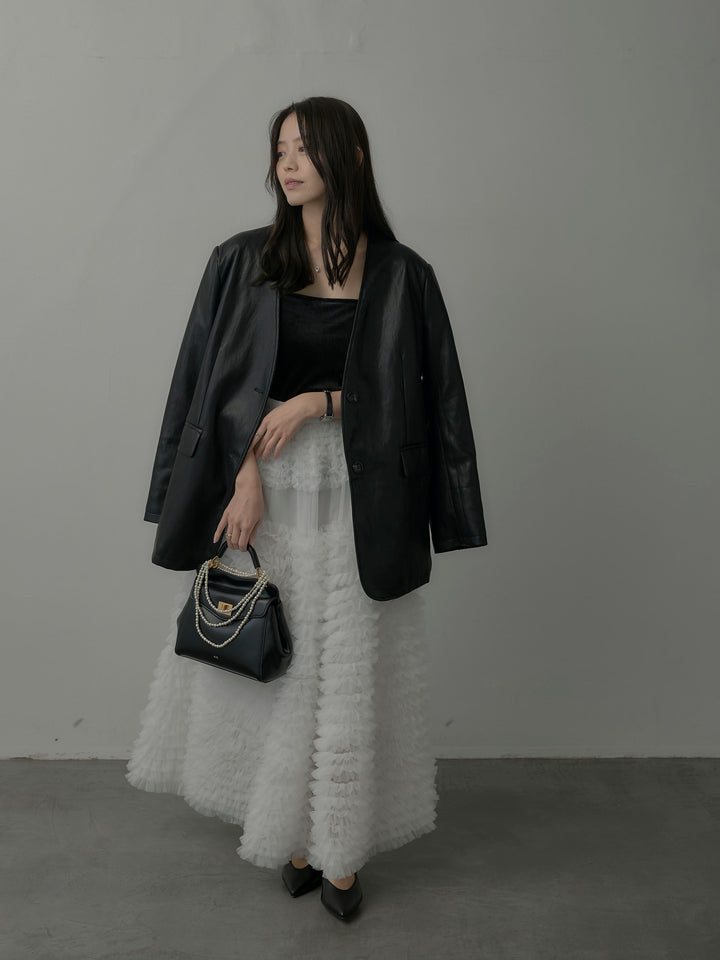 ドラマチックフリルチュールスカート