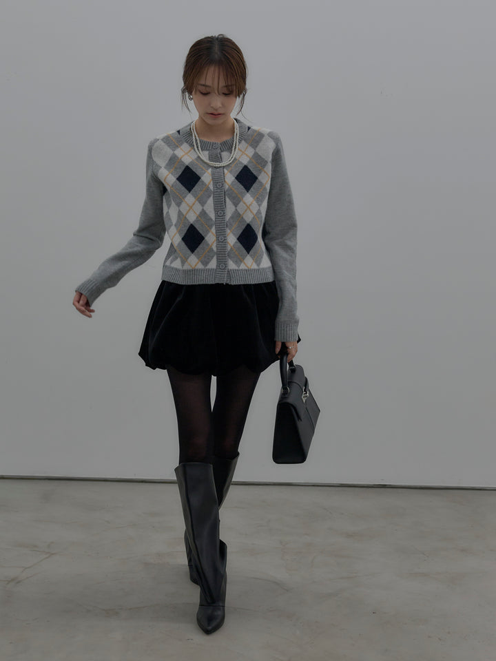 ベロアバルーンミニスカート(インパン付き)