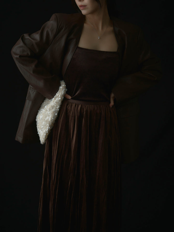 レザーノーカラージャケット