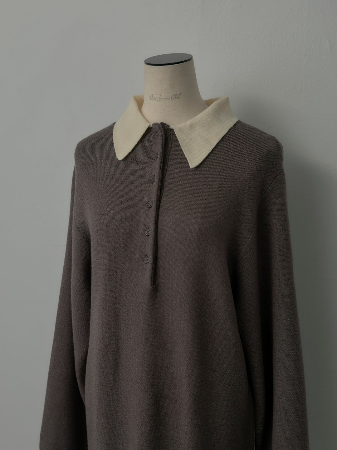 配色ポロニットワンピース