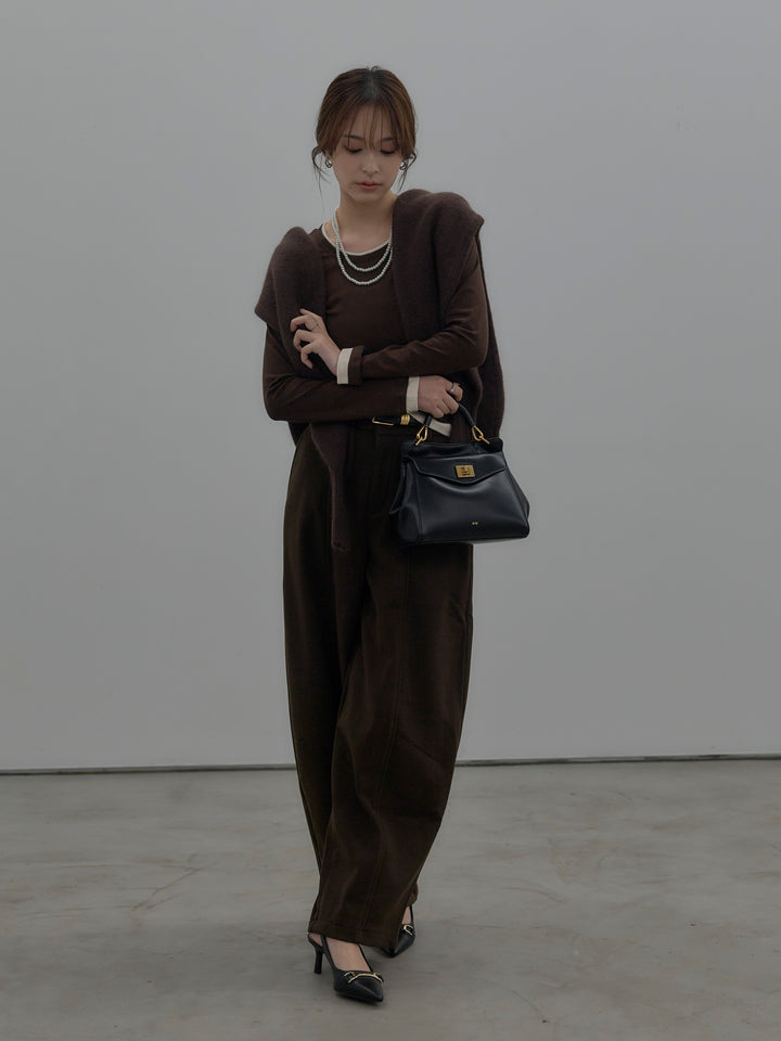 バイカラーレイヤードカットソー