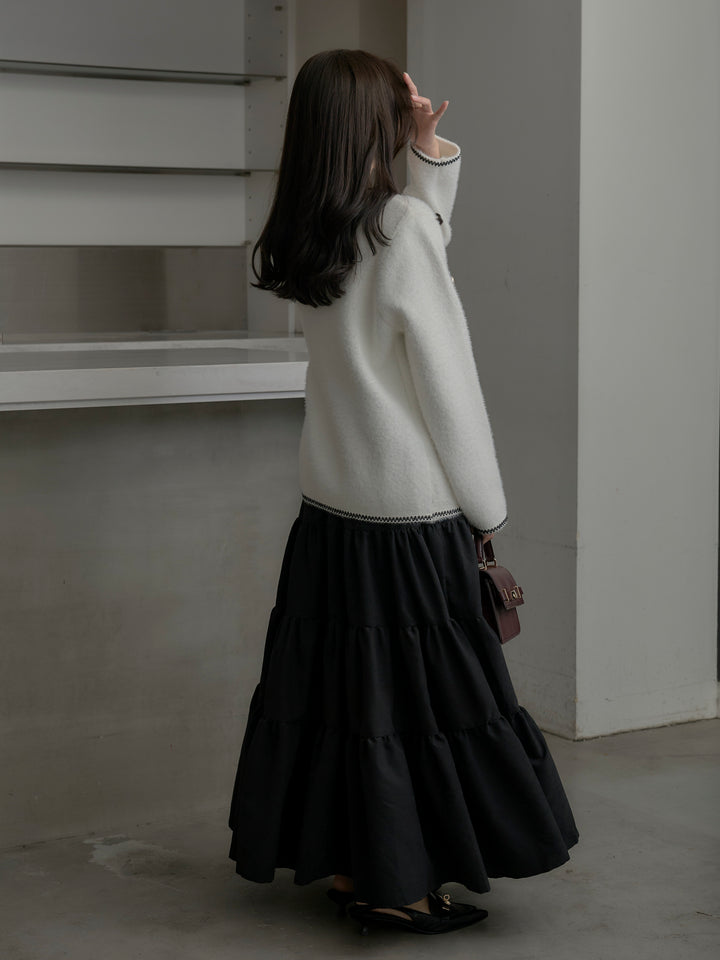 【Essential】ピーチスキンティアードスカート