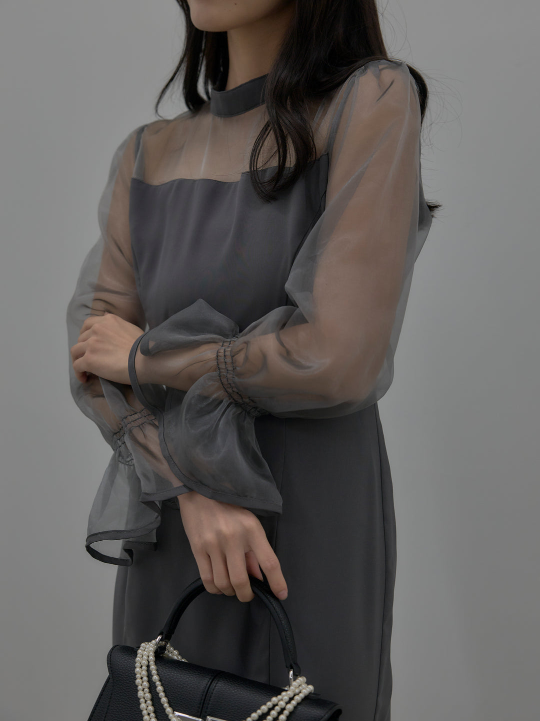 【essential】スタンドカラーマーメイドドレス