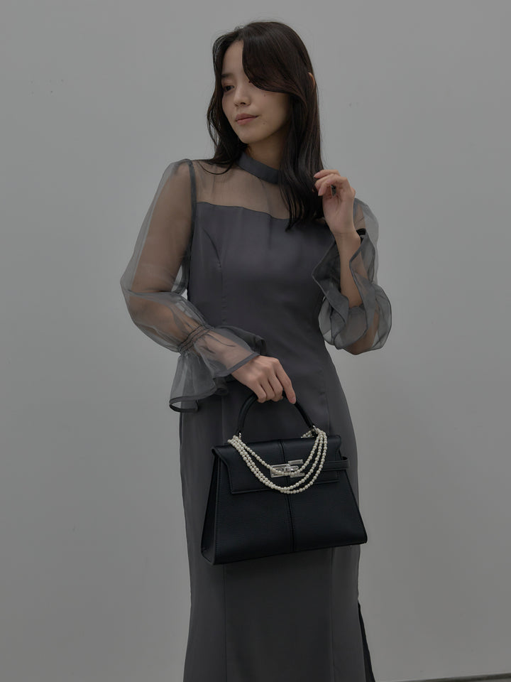 【essential】スタンドカラーマーメイドドレス