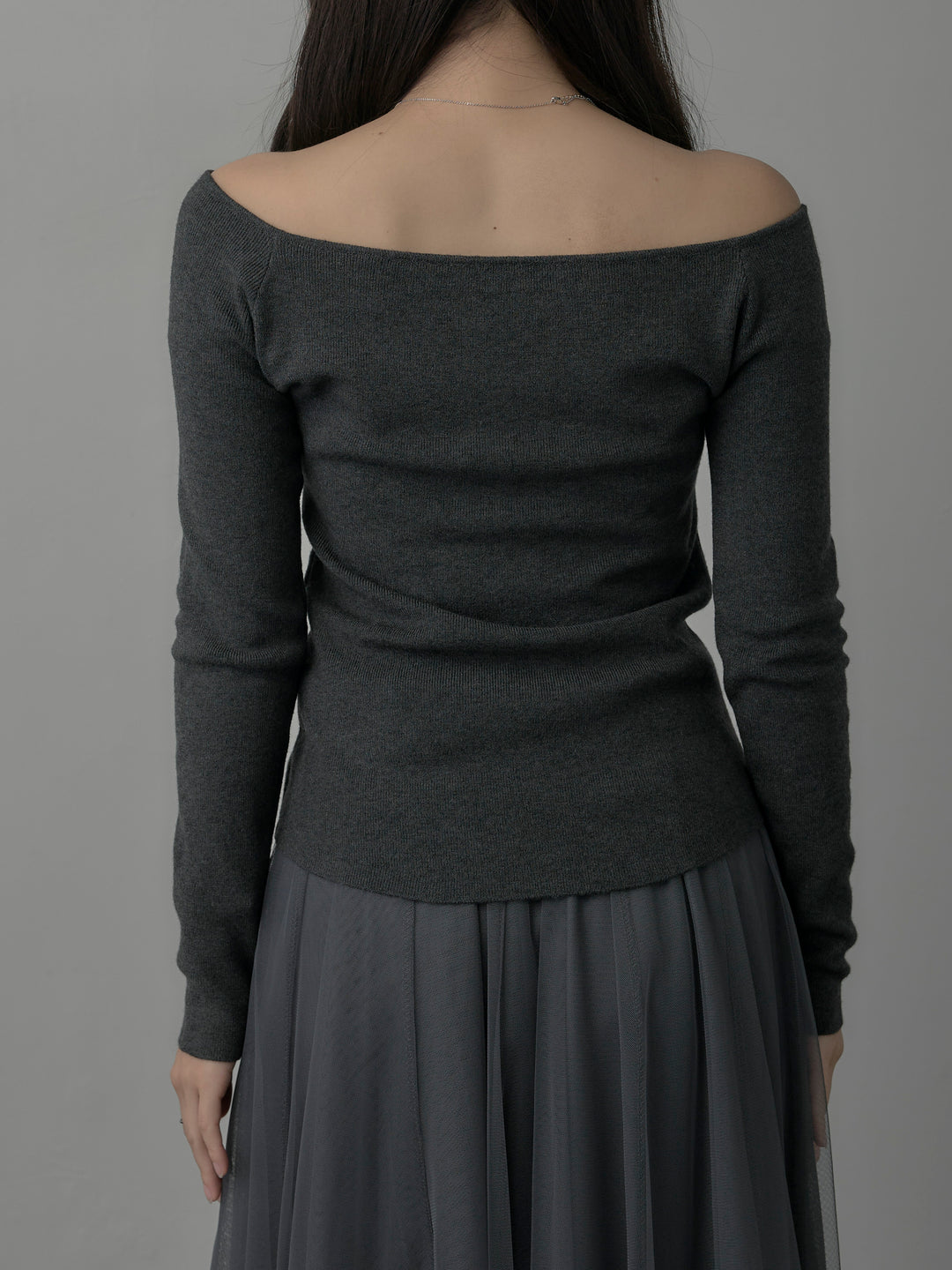 2wayリブニットポンチョトップス