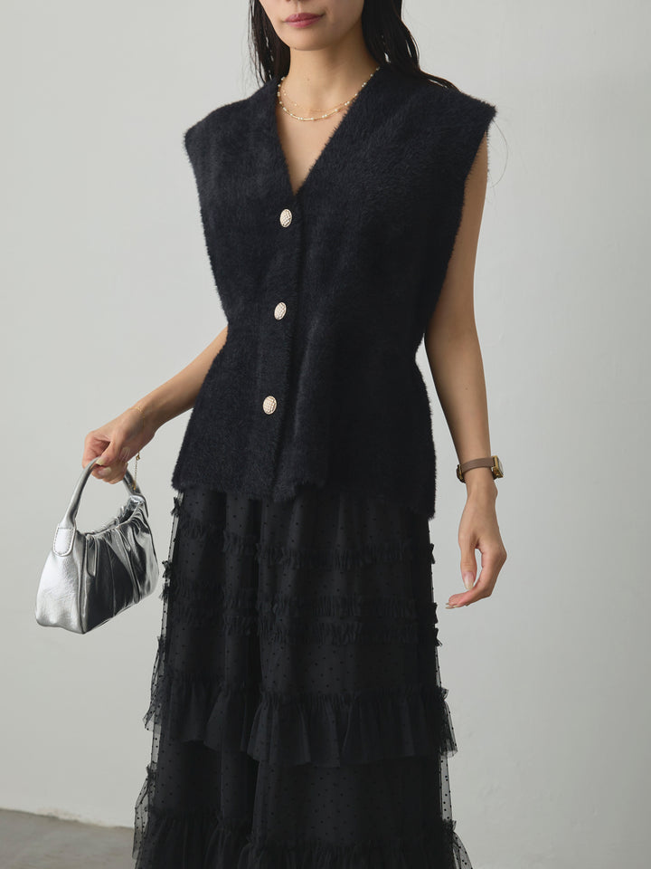 [予約]ドットチュールティアードスカート