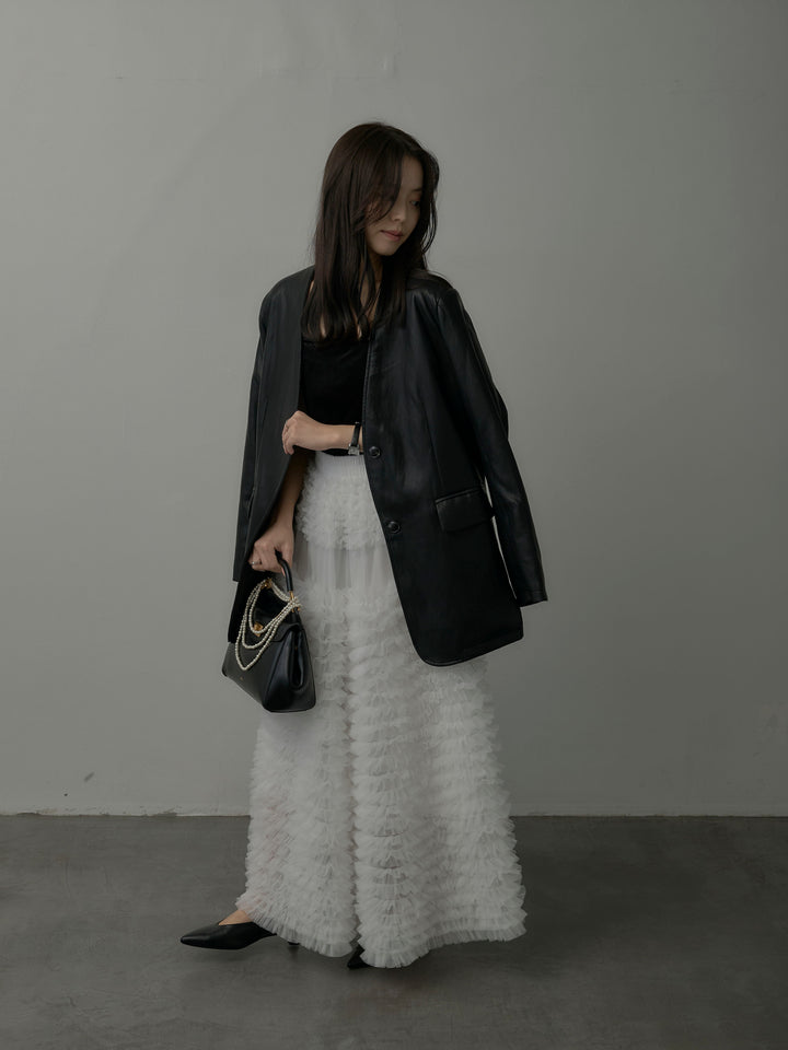 ドラマチックフリルチュールスカート