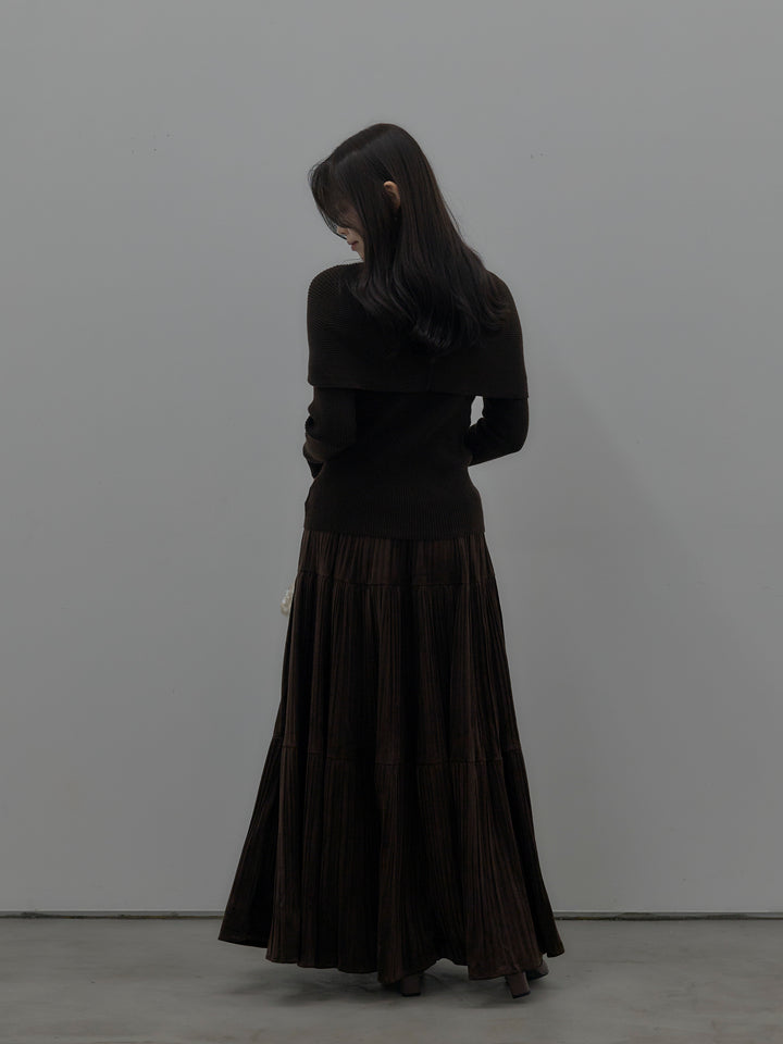 ベロアプリーツティアードスカート