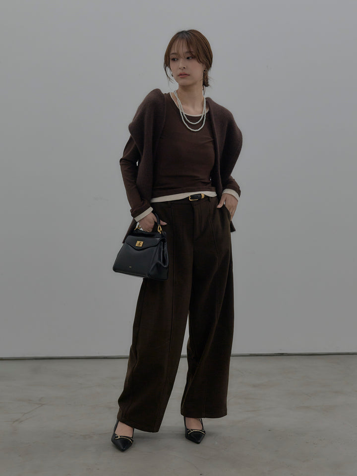 カーブデザインスウェットライクパンツ