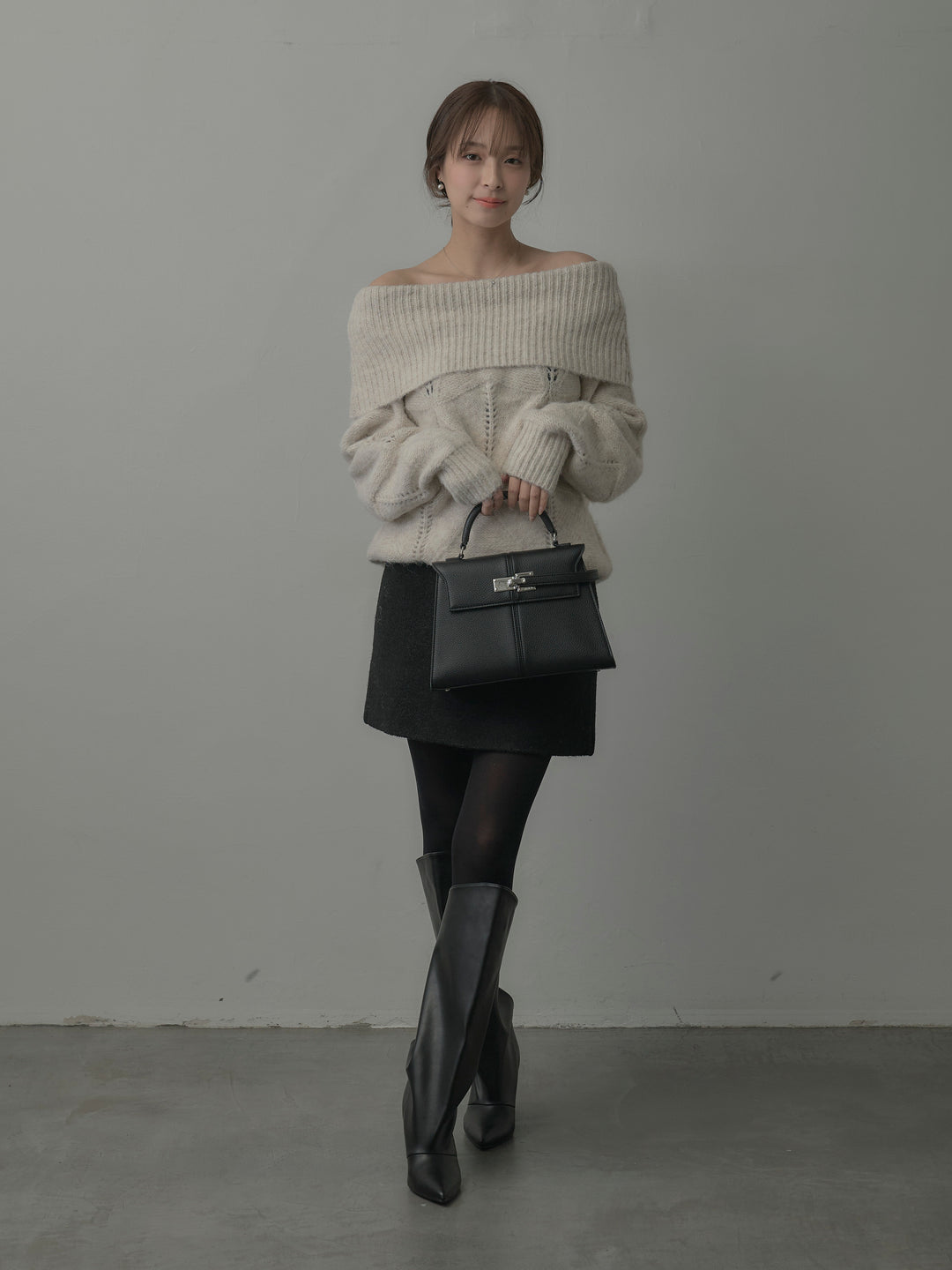 ブークレ台形ミニスカート