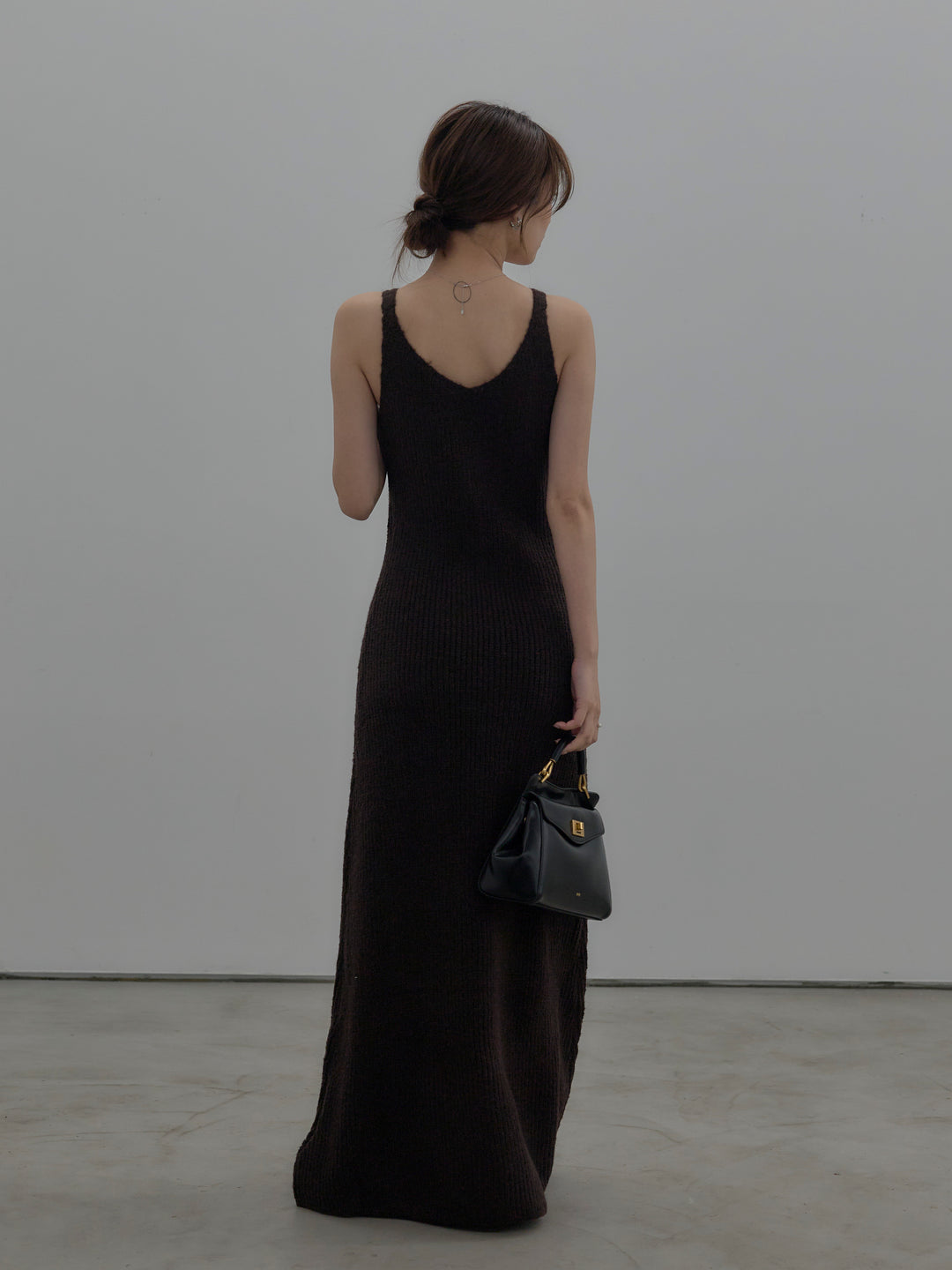 リュクスリブニットロングドレス