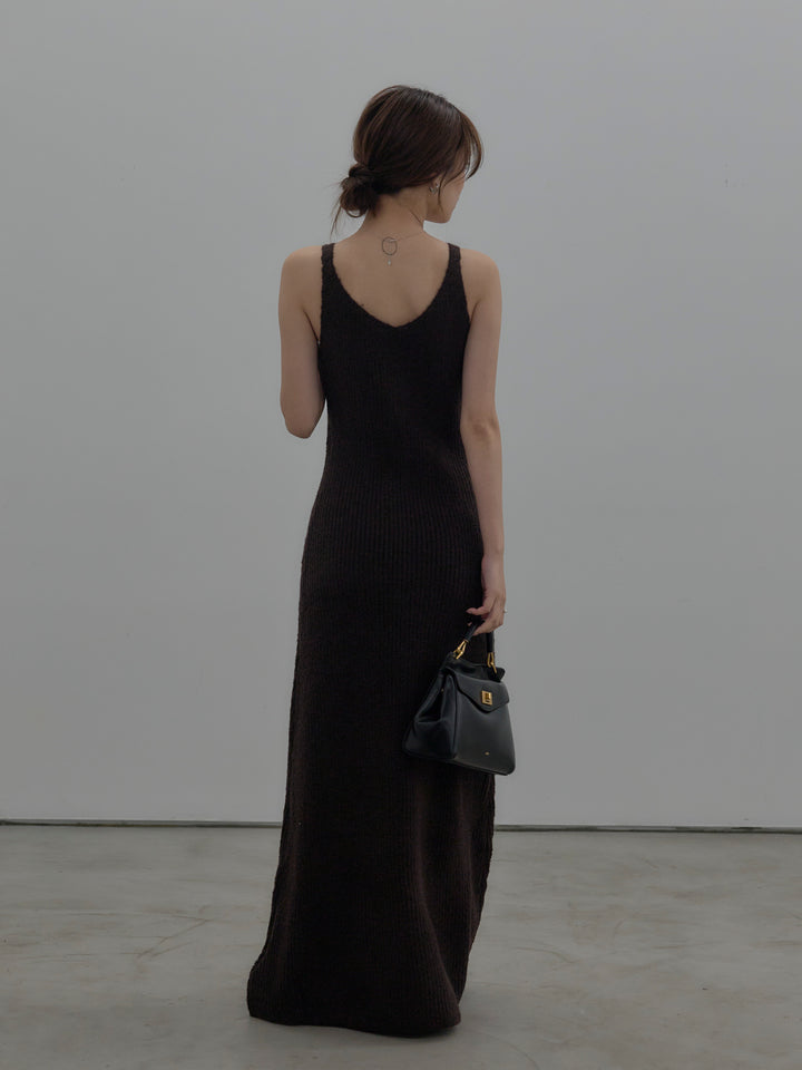 リュクスリブニットロングドレス