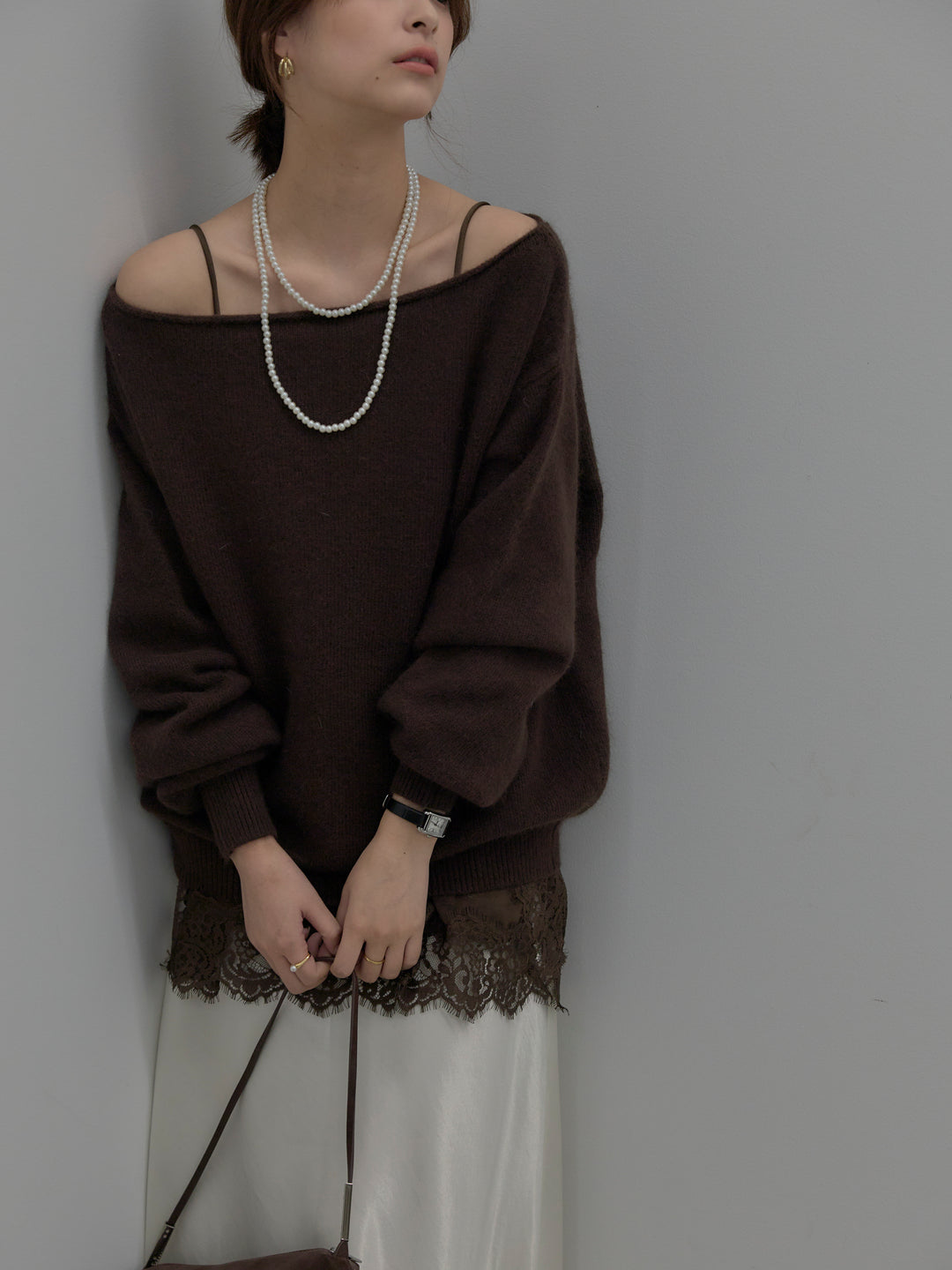 【SET】レースサテンキャミソール+ナローAラインサテンスカート(2set)