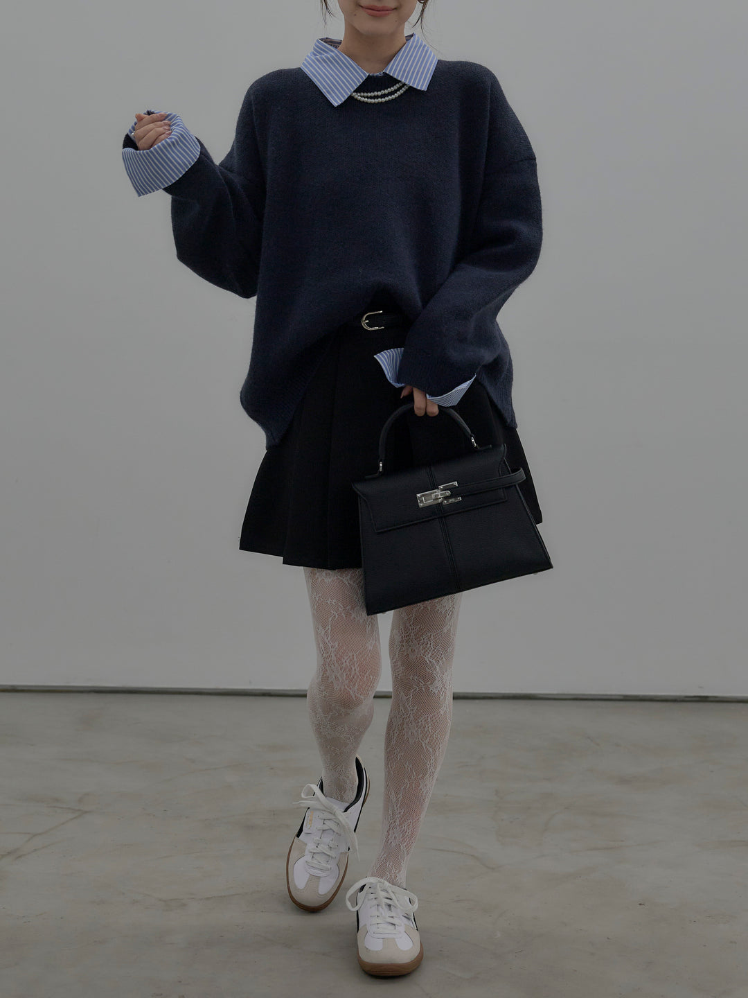 ベルト付きプリーツミニスカート