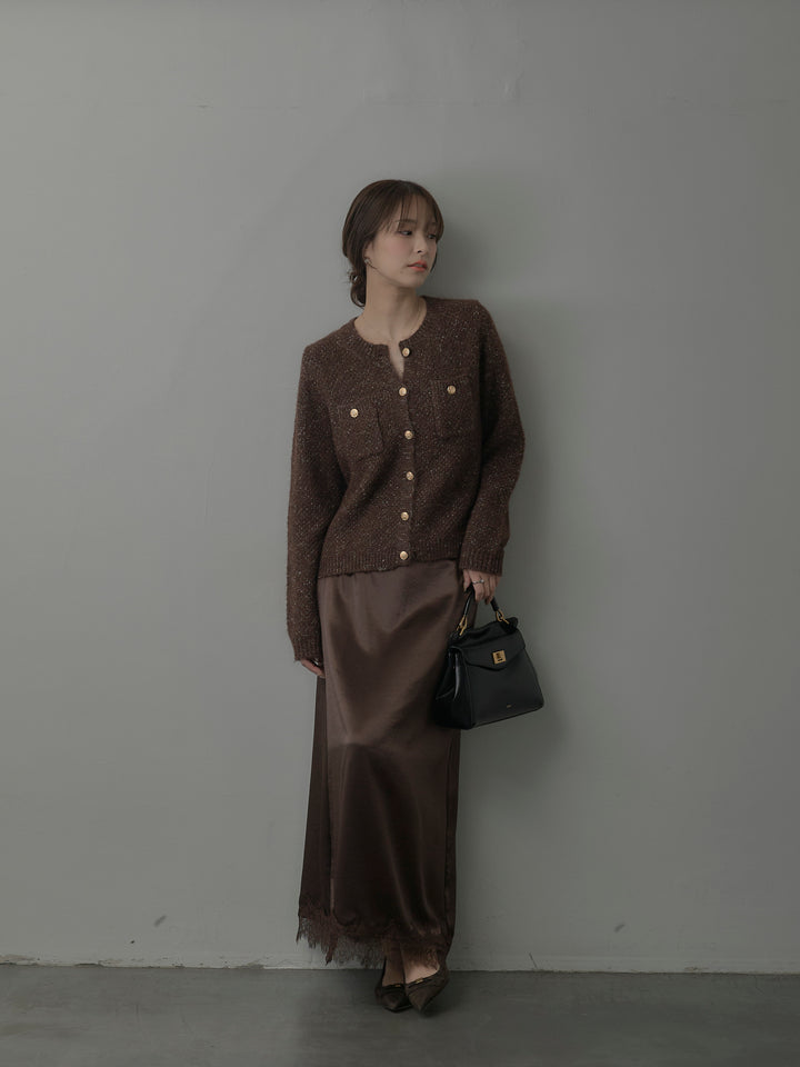 裾レースサテンスカート