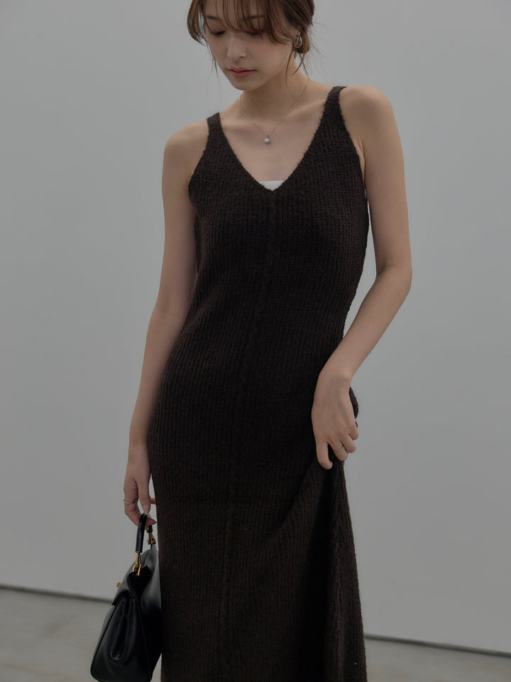 リュクスリブニットロングドレス