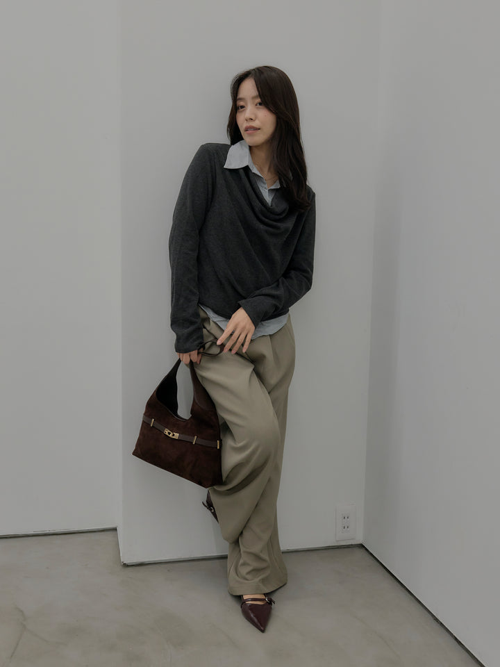 デザインタックワイドパンツ