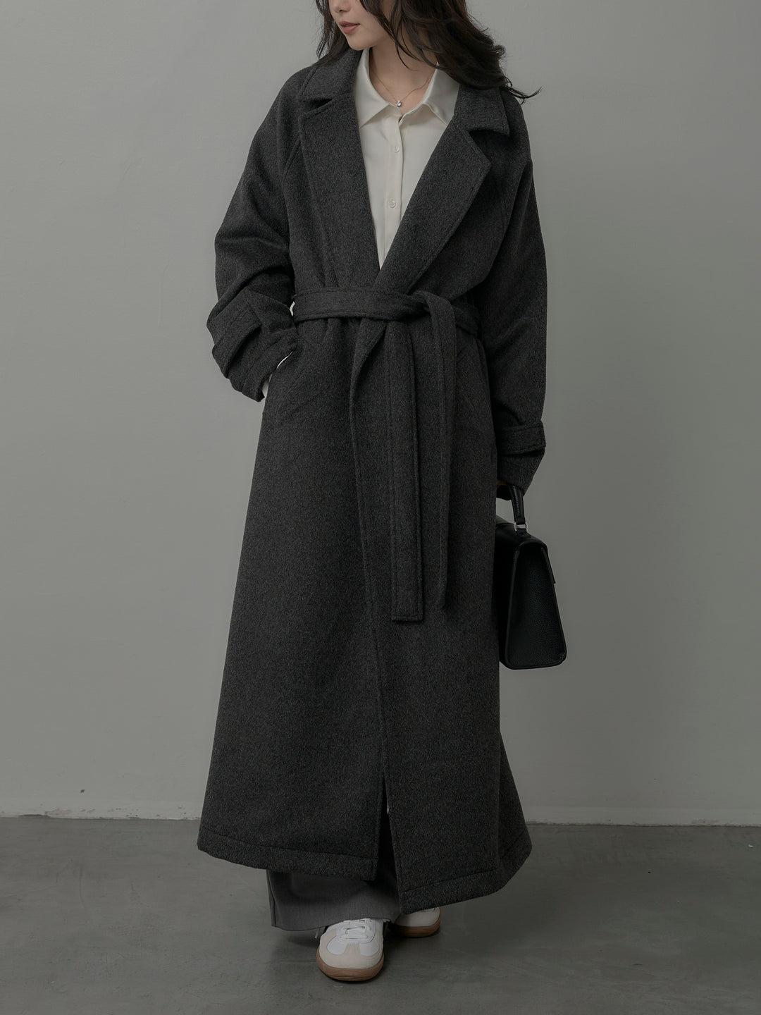 【Essential】ソフトウールリバートレンチコート