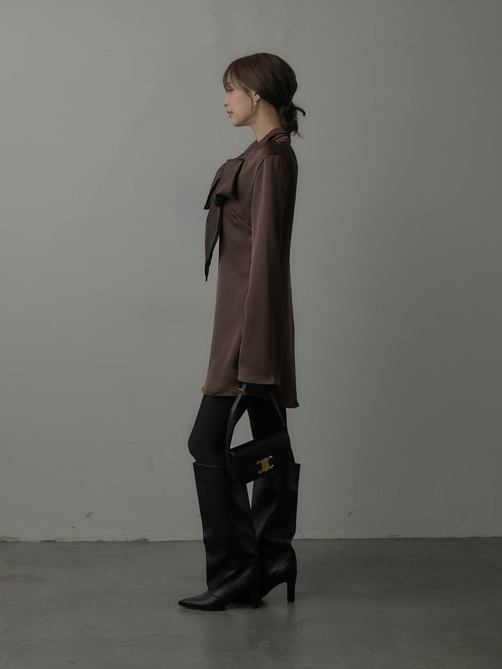 ボウタイサテンミニワンピース