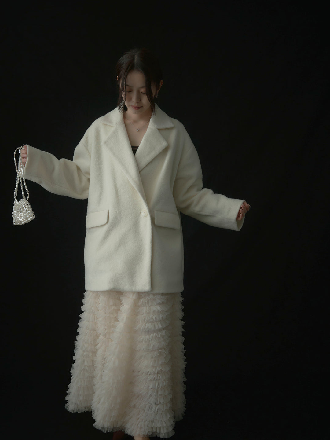 ドラマチックフリルチュールスカート