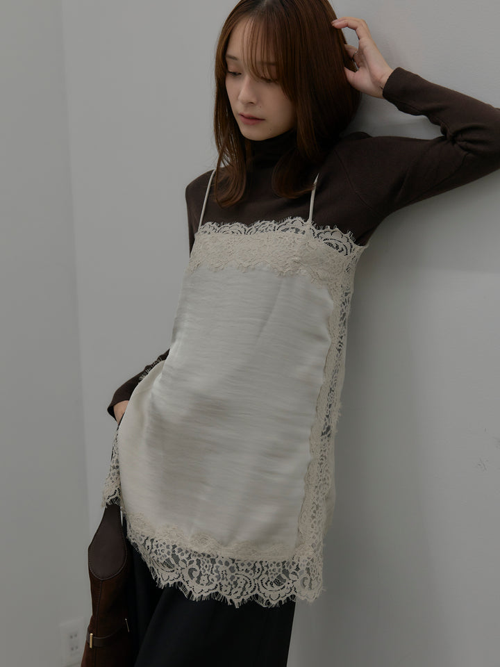 レースサテンキャミソール