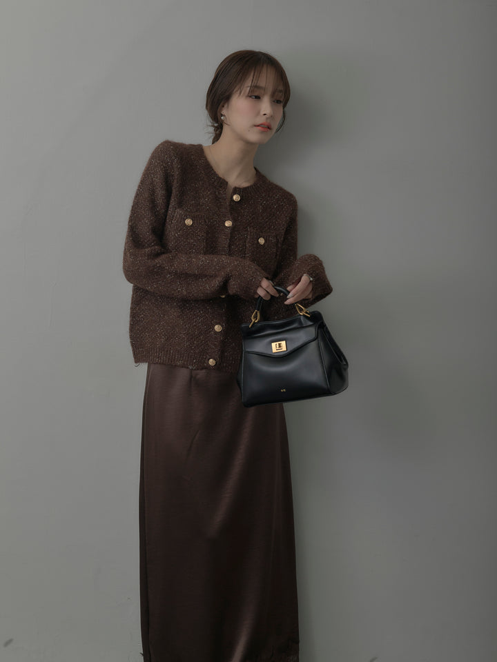 裾レースサテンスカート