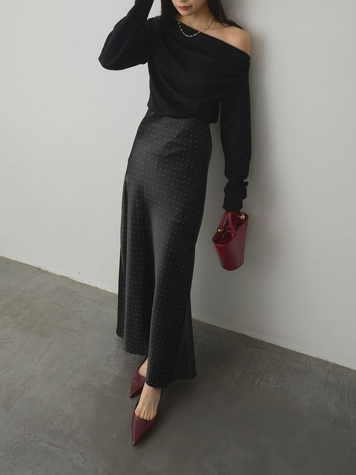 [予約]ドットサテンスカート